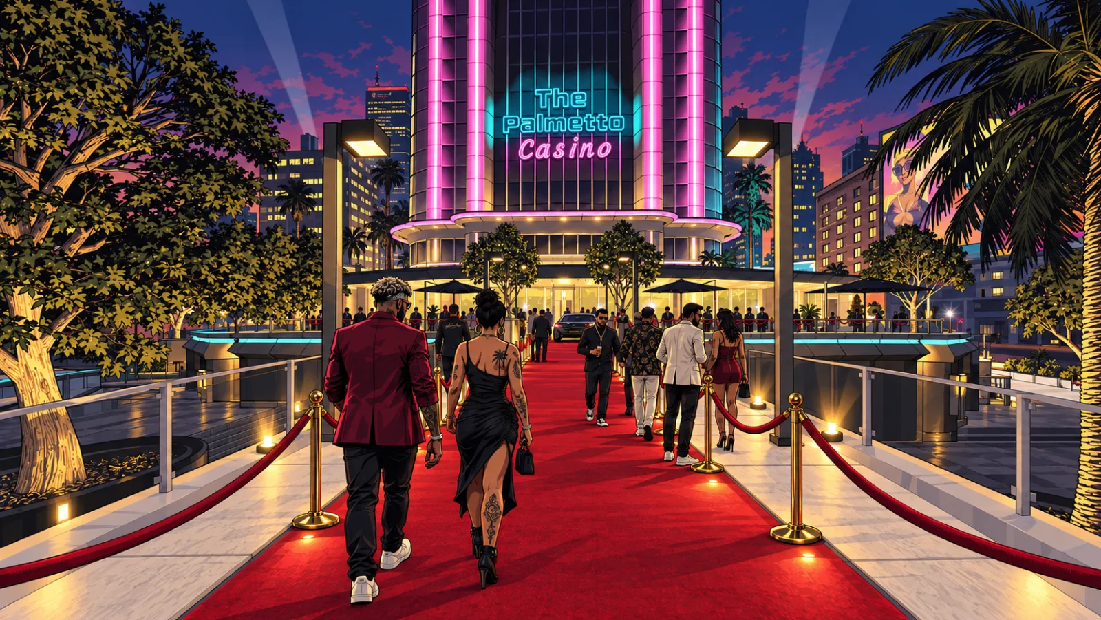 Guests arriving at Palmetto for the Glamour awards night